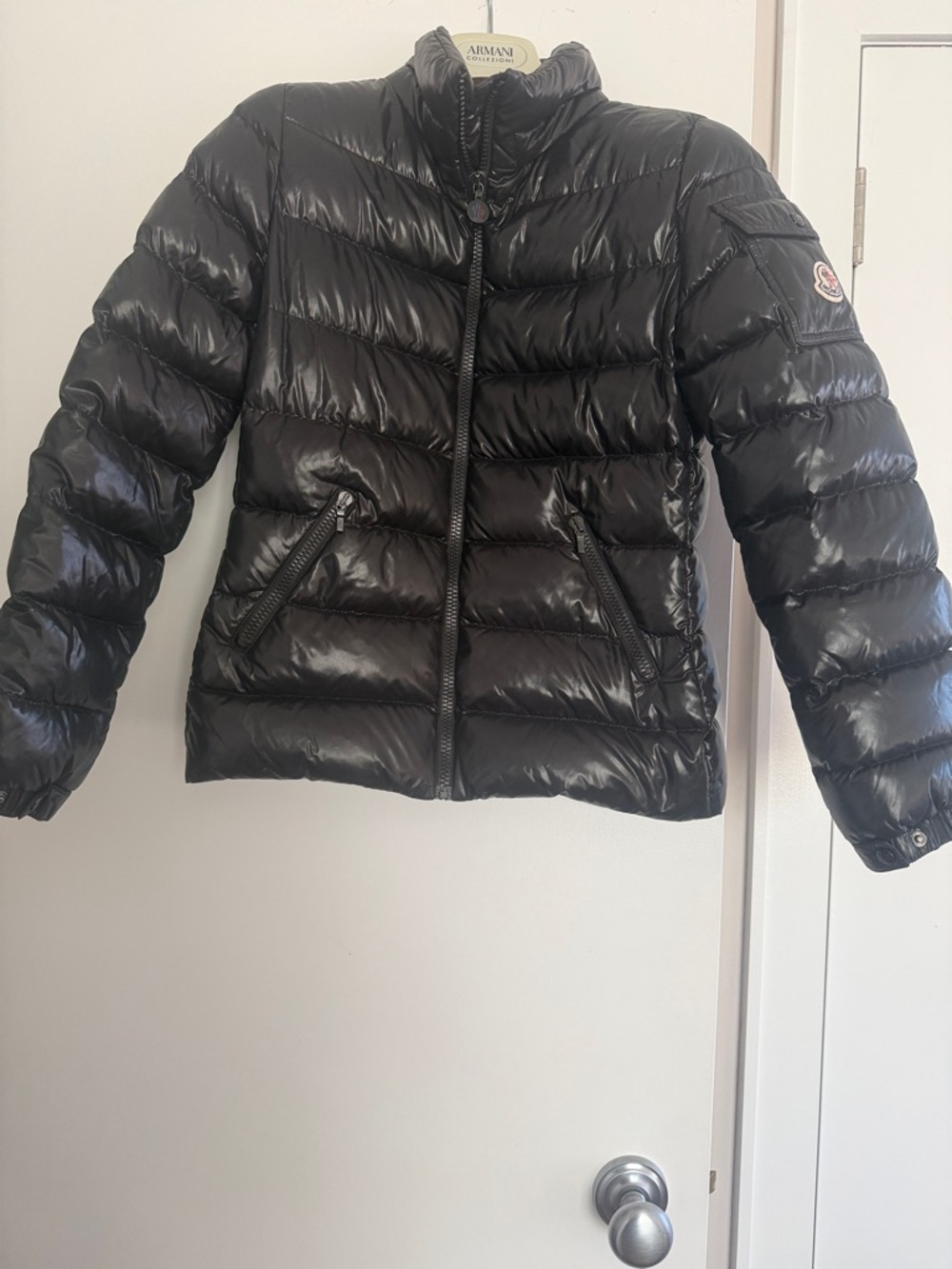 Moncler Glossy Black Quilted Down Puffer Jacket kid size 12 y
